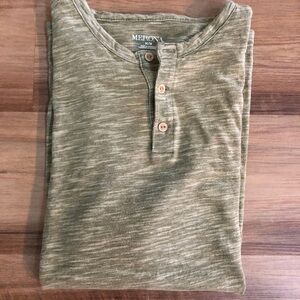 Like New - Merona Cotton Three Button Round Neck S/S Shirt SZ- MED